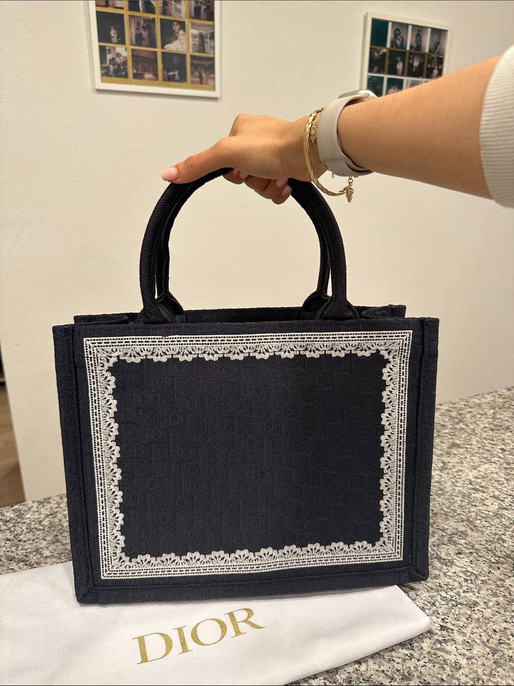 Medium navy dior book tote with strap 💙 - Picture 7 of 11